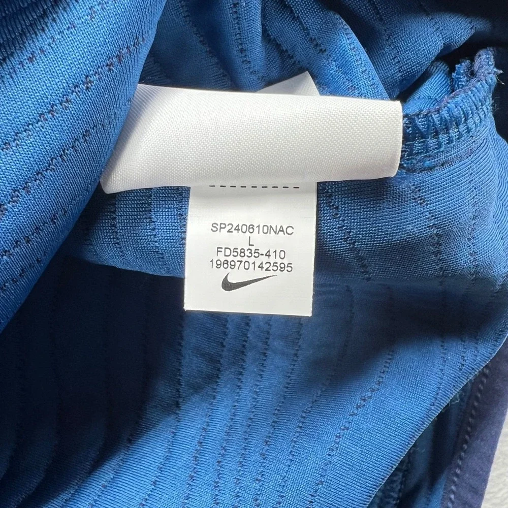 Nike Dri-FIT Mens Golf Quilted Training Sweatshirt Blue Heather Raked Lines LG